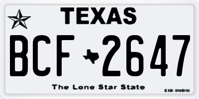 TX license plate BCF2647