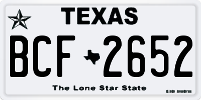 TX license plate BCF2652