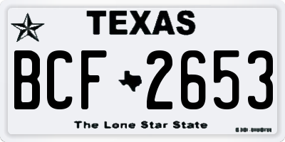 TX license plate BCF2653