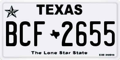 TX license plate BCF2655