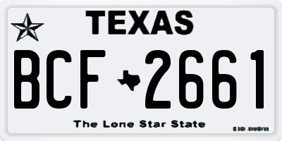 TX license plate BCF2661