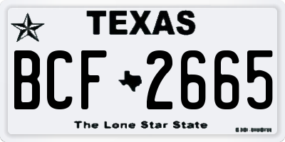 TX license plate BCF2665