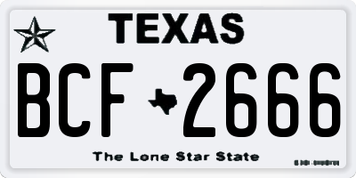 TX license plate BCF2666