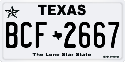 TX license plate BCF2667