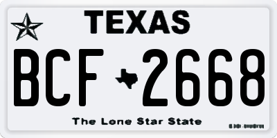 TX license plate BCF2668