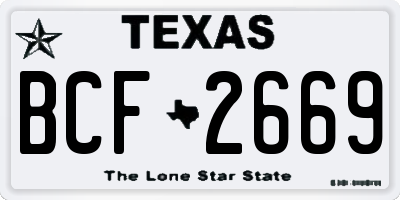 TX license plate BCF2669