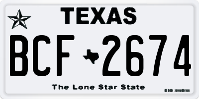 TX license plate BCF2674
