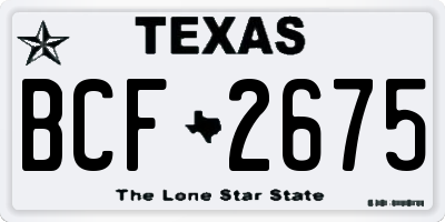 TX license plate BCF2675
