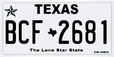 TX license plate BCF2681