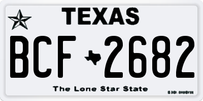 TX license plate BCF2682
