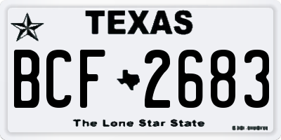 TX license plate BCF2683