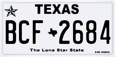 TX license plate BCF2684