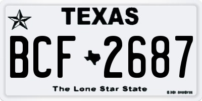 TX license plate BCF2687