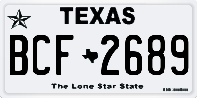 TX license plate BCF2689