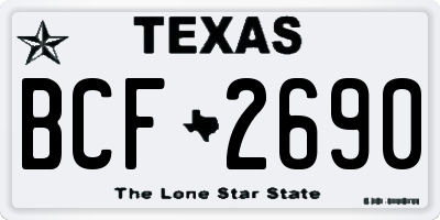 TX license plate BCF2690