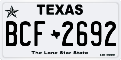 TX license plate BCF2692