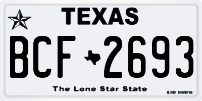 TX license plate BCF2693