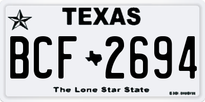 TX license plate BCF2694