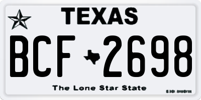 TX license plate BCF2698