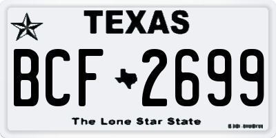 TX license plate BCF2699