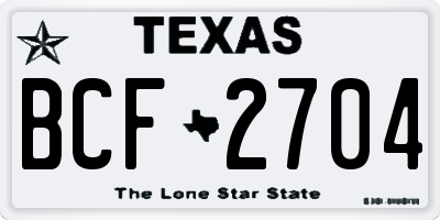 TX license plate BCF2704