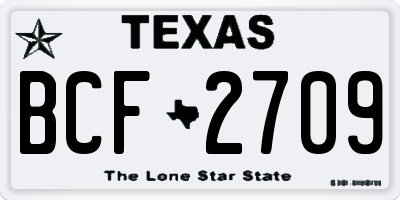 TX license plate BCF2709
