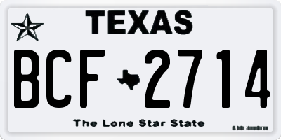 TX license plate BCF2714