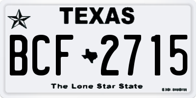 TX license plate BCF2715