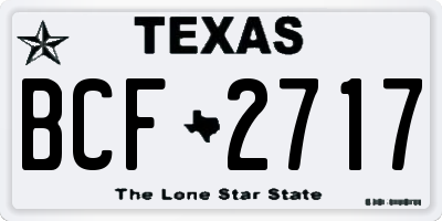 TX license plate BCF2717