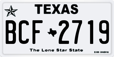 TX license plate BCF2719