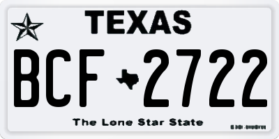 TX license plate BCF2722