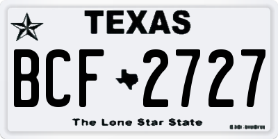 TX license plate BCF2727