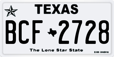 TX license plate BCF2728