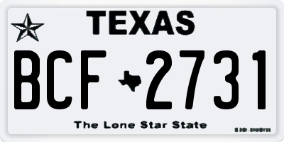 TX license plate BCF2731