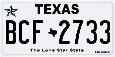 TX license plate BCF2733