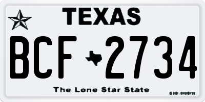 TX license plate BCF2734