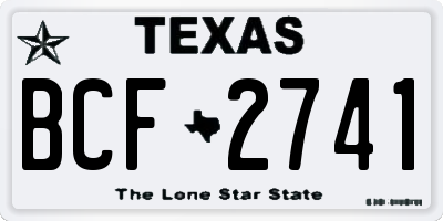TX license plate BCF2741
