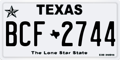 TX license plate BCF2744