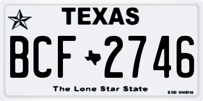 TX license plate BCF2746