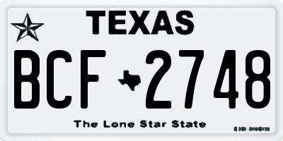TX license plate BCF2748