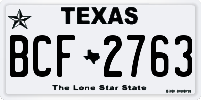 TX license plate BCF2763