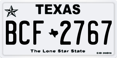 TX license plate BCF2767