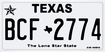 TX license plate BCF2774