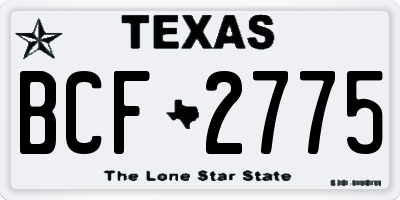 TX license plate BCF2775