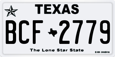 TX license plate BCF2779