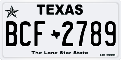 TX license plate BCF2789
