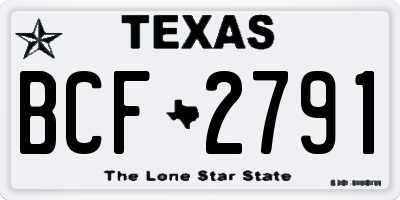 TX license plate BCF2791
