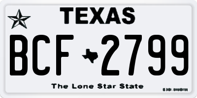 TX license plate BCF2799