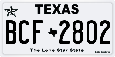 TX license plate BCF2802