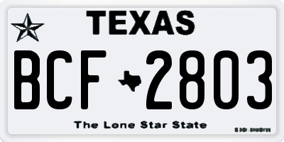TX license plate BCF2803
